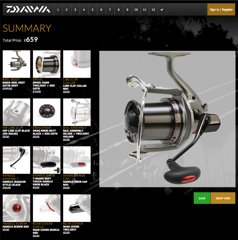 Screen shot of the Daiwa web app summary